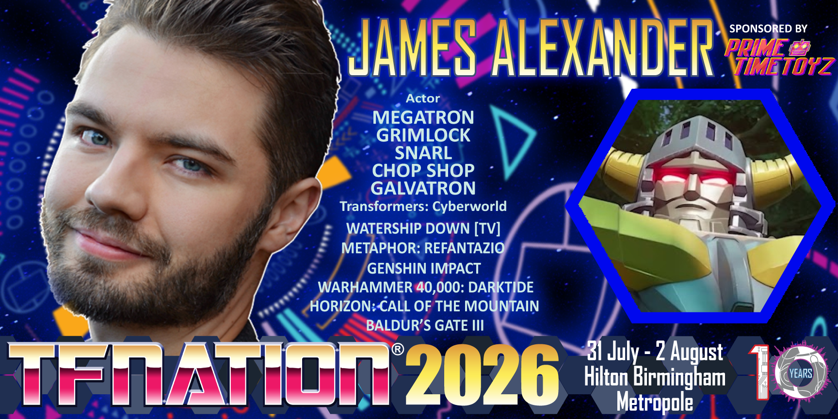 Banner announcing James Alexanders' appearance at TFN2026
